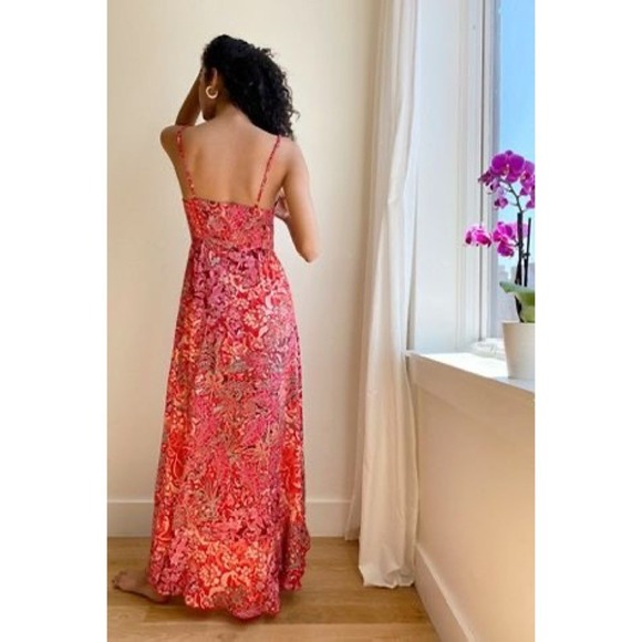FREE PEOPLE Intimately Forever Yours Smocked Slip Dress Maxi Floral‎ Medium - Picture 9 of 16